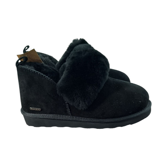 PAMIR Suede Shearling Ankle Booties Women's Size 9 Black Indoor Outdoor Boots - Picture 10 of 13